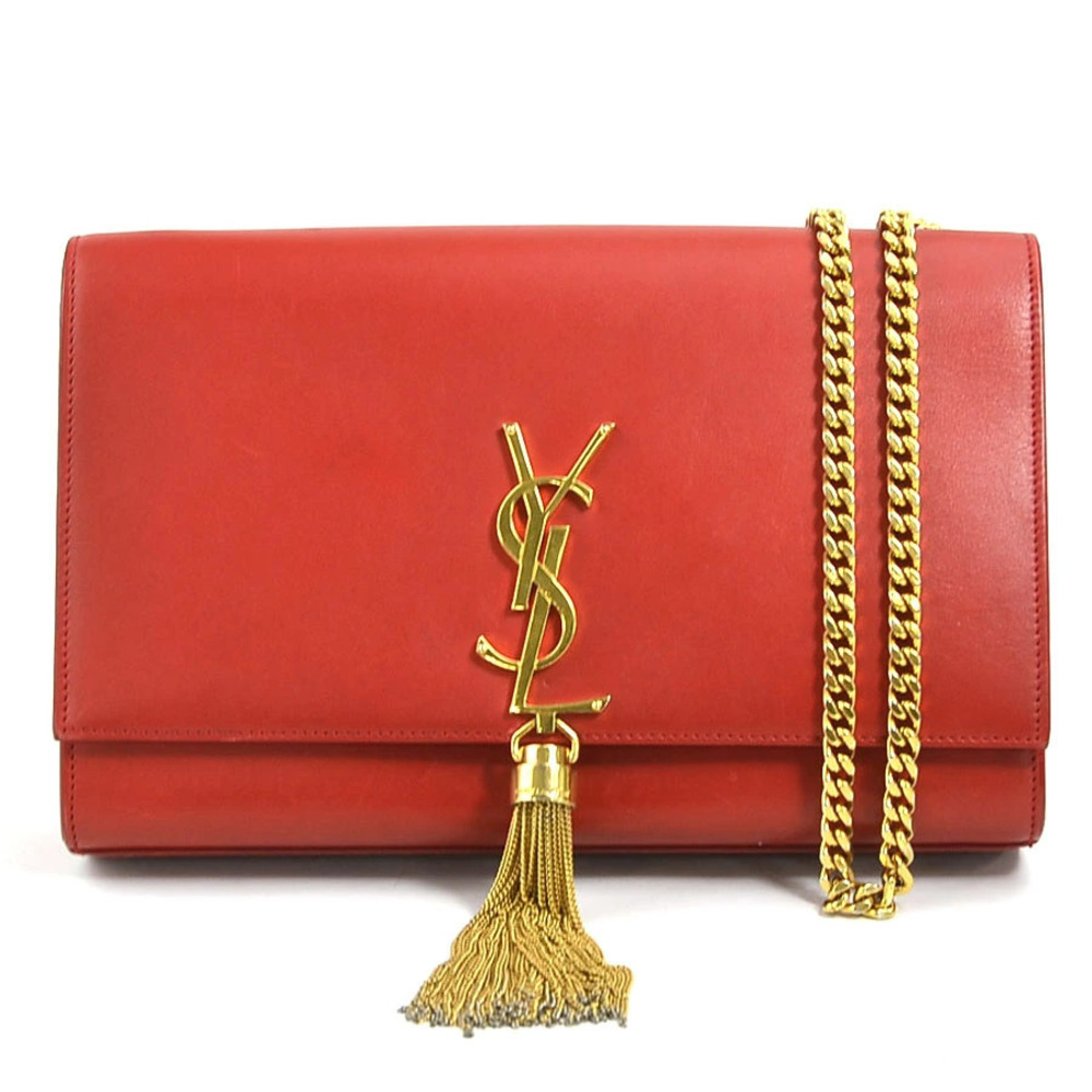 Saint Laurent Crossbody bag leather metal red gold